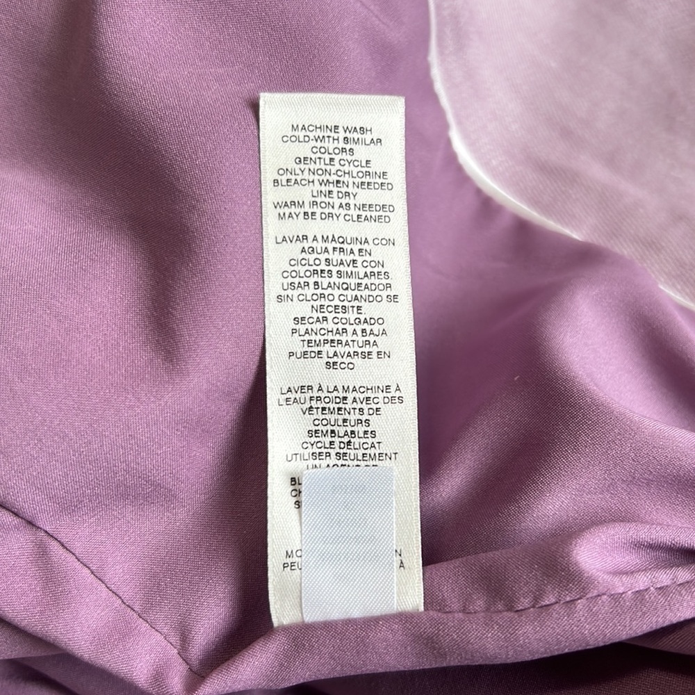 White House Black Market Bracelet Sleeve Linen Moto Jacket Purple Sz 00 - Picture 12 of 13
